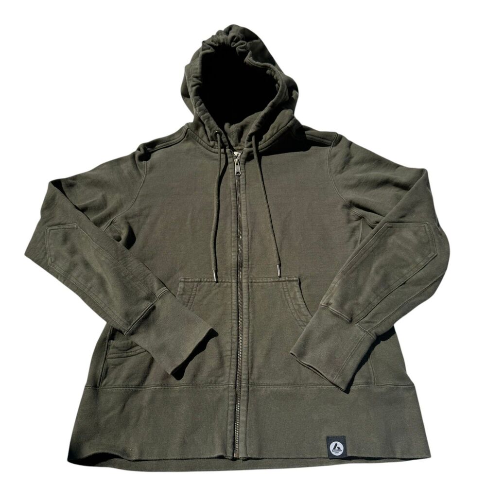 American Giant Women’s Full Zip Hoodie XL Olive Green Made in USA